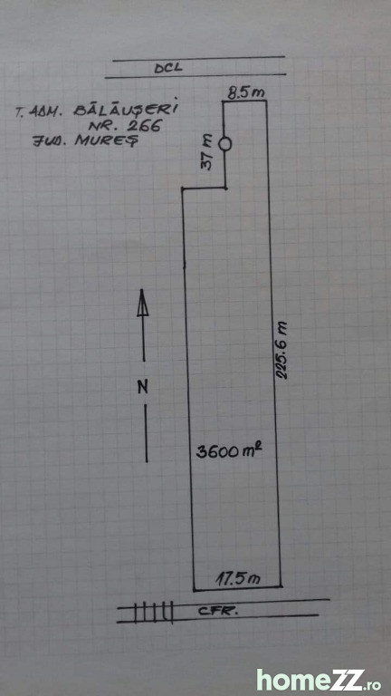 Teren intravilan Bălăușeri 3600mp