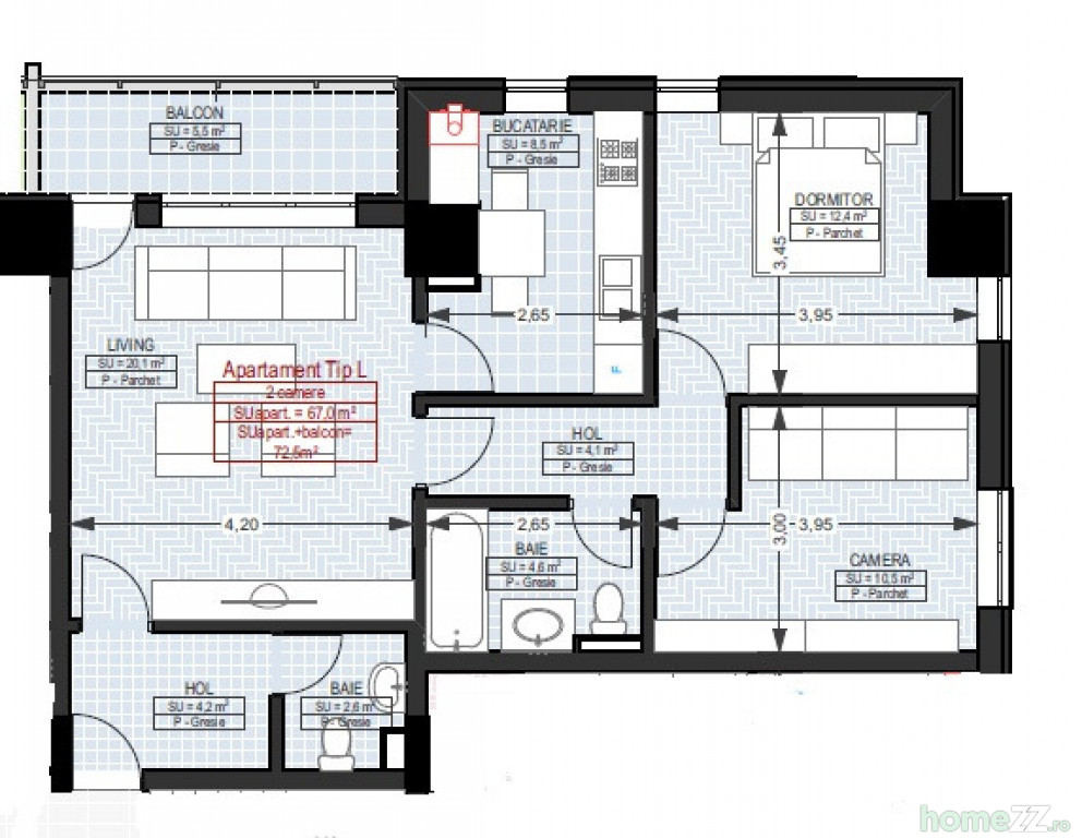 Tatarasi Oancea 3 camere decomandat 63mp - et.1