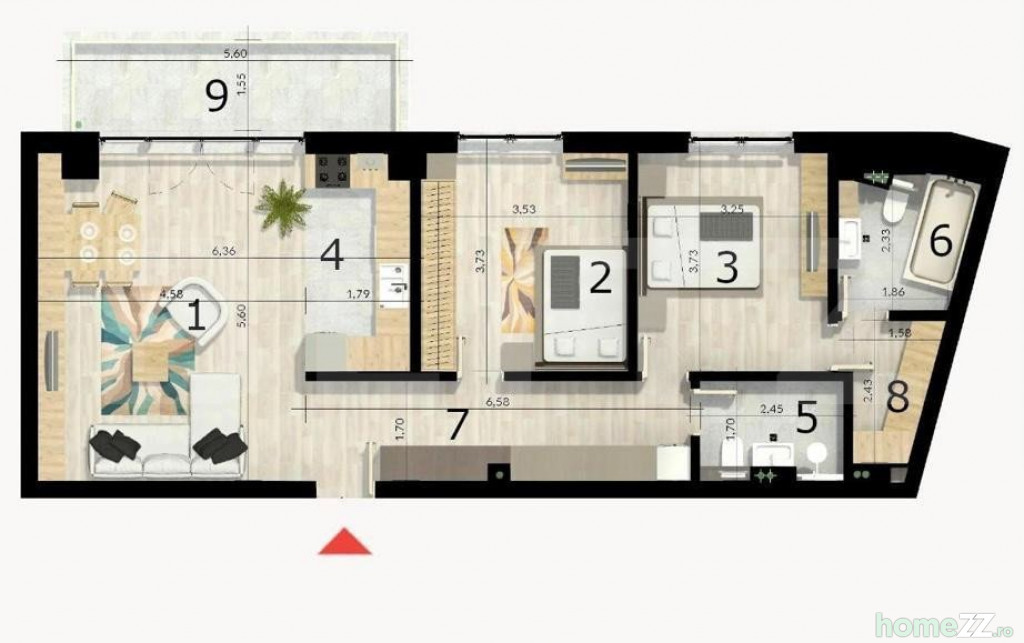 Apartament 3 camere, Craiovei