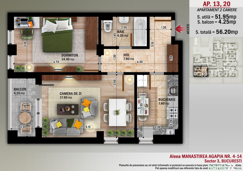 Apartament 2 camere, Nicolae Grigorescu