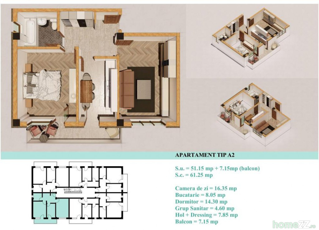 Apartament 2 camere, Frumoasa