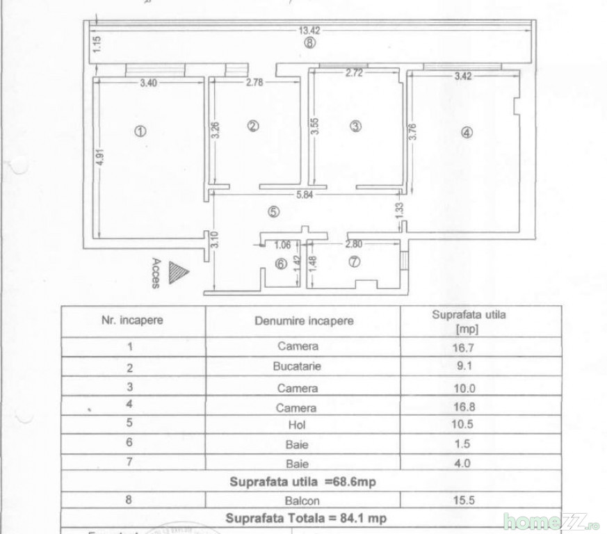 Apartament 3 camere, Faleza Nord