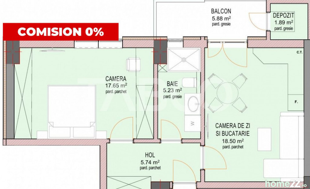 Apartament 2 camere, Mihai Viteazul, comision 0%