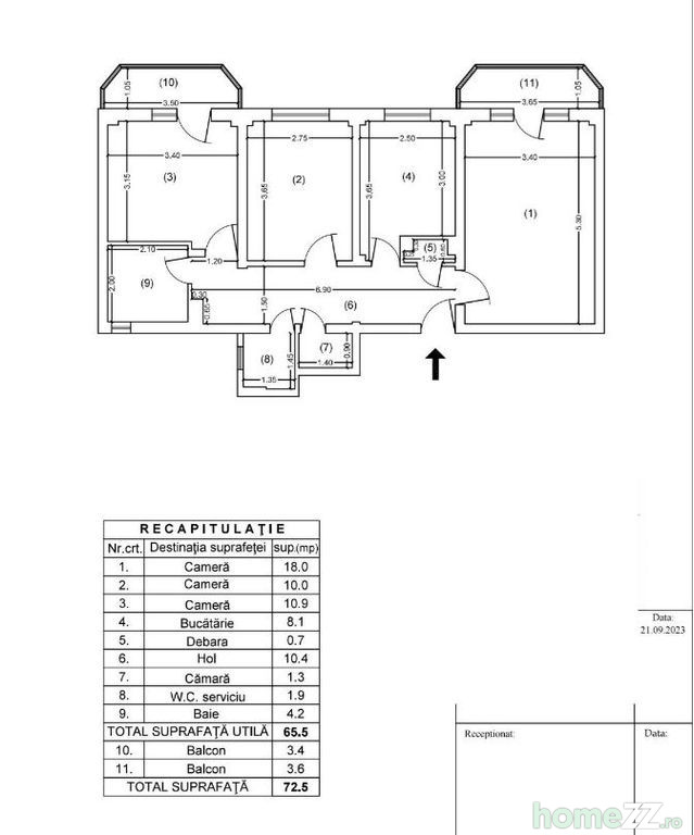 Apartament 3 camere, Barbu Vacarescu