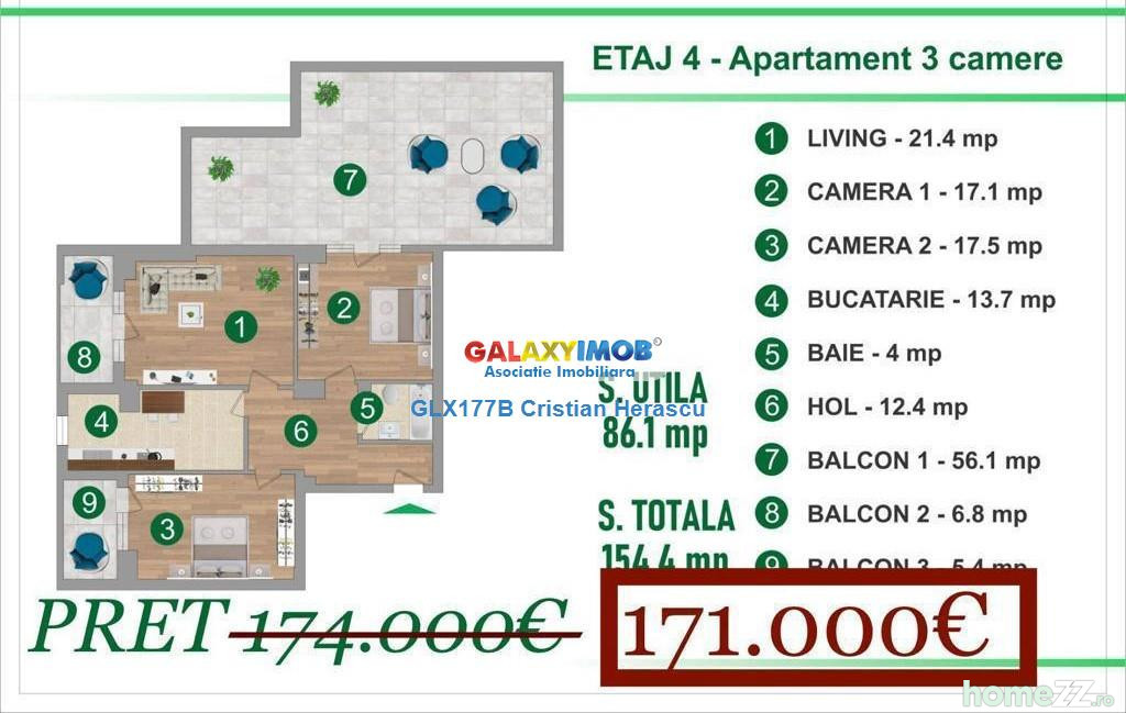 Apartament 3 camere, Colentina