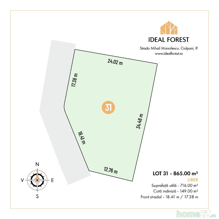 Teren, 865 m²