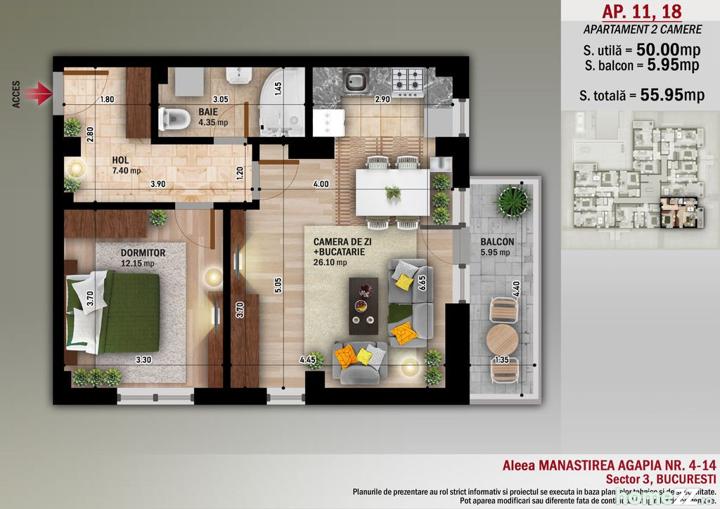 Apartament 2 camere, Nicolae Grigorescu