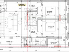 Apartament semifinisat, 65,7 mp, lift, bloc nou, Catanelor,
