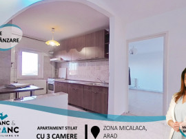 PREȚ REDUS Apartament stilat cu 3 camere,în Micalaca(ID:29495)