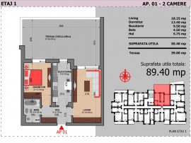 Apartament 2 Camere Cu Terasa Sector 4 Grand Arena 89.4Mp