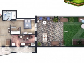 Apartament 2 camere cu terasă, parcare subterana, CF, boxa,