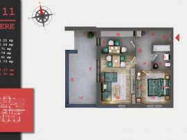 Apartament 2 camere cu terasa Pallady