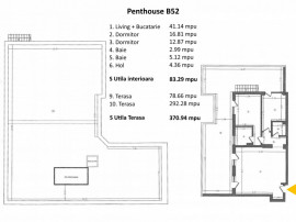 Penthouse B52 | terasa 78 mp + Rooftop 292 mp + parcare