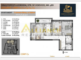 Popesti Apartament 3 Camere Decomandat