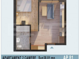 Apartament 2 camere, 38mp utili, bloc nou, Calea Moldovei