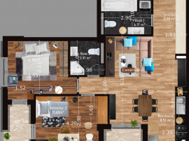 Apartament 3 camere - Turnisor - 2 logii - lift si boxa -