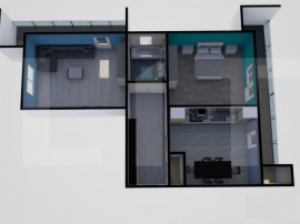 Apartament confort sporit, 2 camere decomandat, 60mp, 2 balc