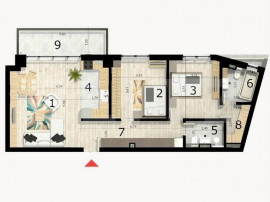 Apartament 3 camere, 109 mp, Ansamblu Rezidențial