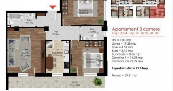 Apartament 3 Camere - Mutare Imediata - Mobilat/Utilat