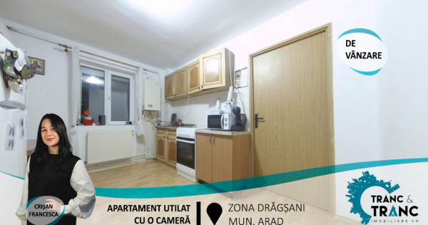 Apartament utilat cu o camera,în zona Drăgășani(ID:28651)