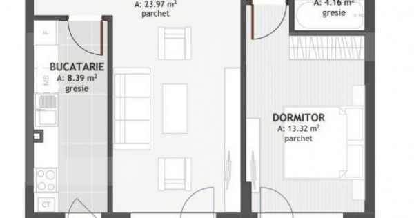Comision 0! Apartament 2 camere, 53.95 mp, zona exclusivista