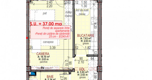 Apartament 1 camera Finisate, str. Urusagului Floresti