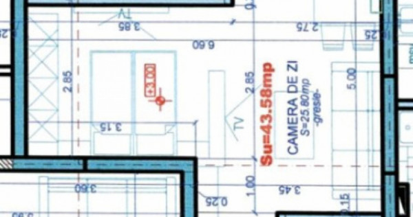 Apartament 1 camera,43,58 mp utili, Calea Aradului