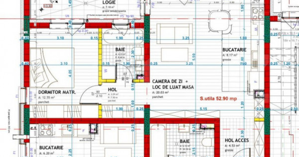 Apartament cu 2 camere, finisat, 53 mp utili, etaj I, zona E