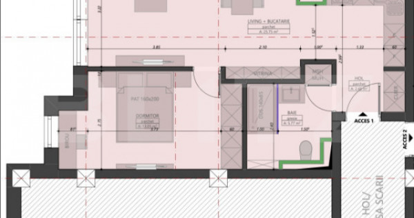 Apartament Ultracentral cu 2 Camere, 47.10mp Utili