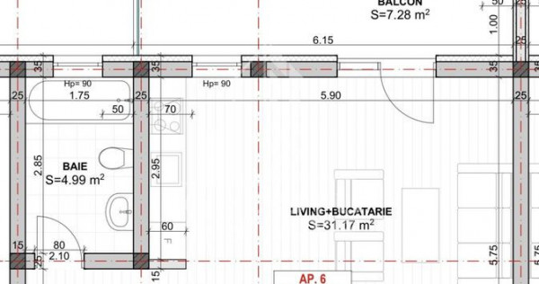 Apartament cu 1 camera, semidecomandat, etaj 2, zona Lidl...