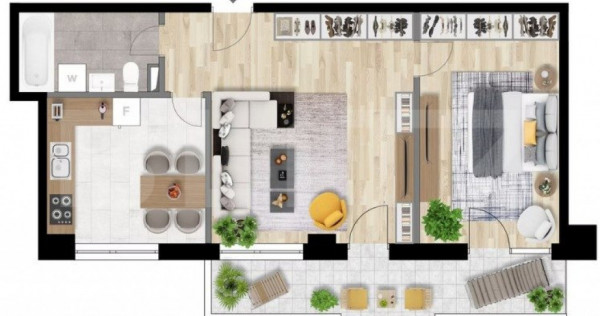 Apartament 2 camere decomandate, 53mp, constructie noua, zon