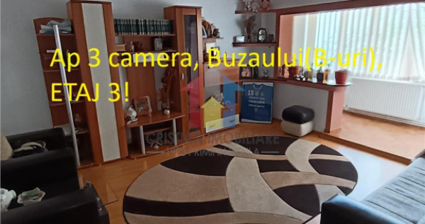 MOBILAT si UTILAT, Ap 3 camere, Buzaului, B-uri, Etaj 3