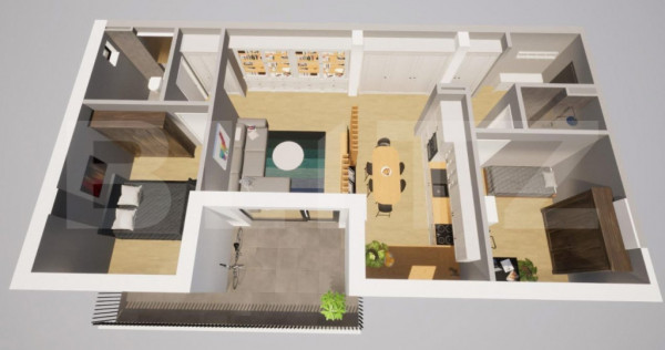 Apartament de vânzare, cu 3 camere, 74 mp, bloc nou, zona C