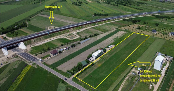 Teren 14.300 mp, D=50 ml, langa nod autrostrada A7
