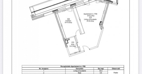 Apartament de vanzare, cu 2 camere, 51,9,mp, zona Ansamblu R