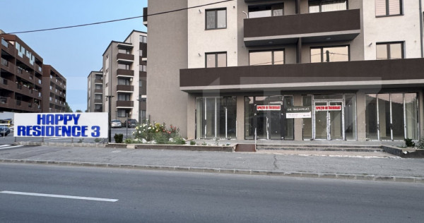 Spațiu comercial parter bloc nou, 136 mp open space, vitrin