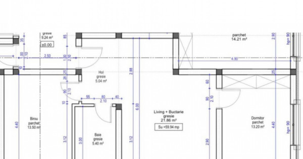 Apartament FINISAT de 3 camere, CF disponibil, 60 mp, zona C