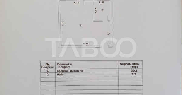 Studio in suprafata de 36 mp + 13 mp terasa nou finisaje pre