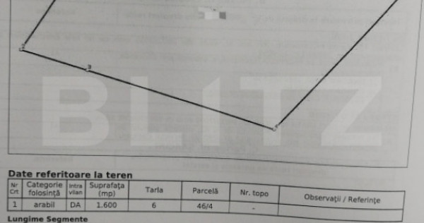Parc Chindia/ Teren Intravilan 1.600 mp / Deschidere 82 ml