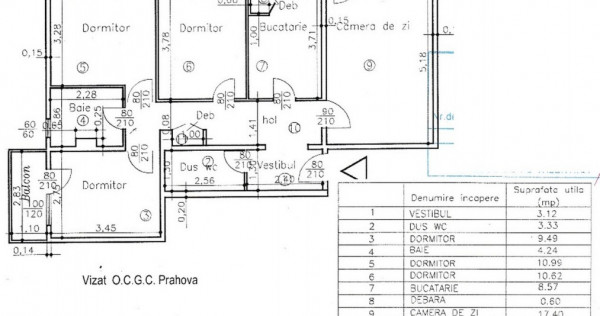 Republicii pta MViteazul-4cam, 2balc, cf1A,dec,1/4 la 109900