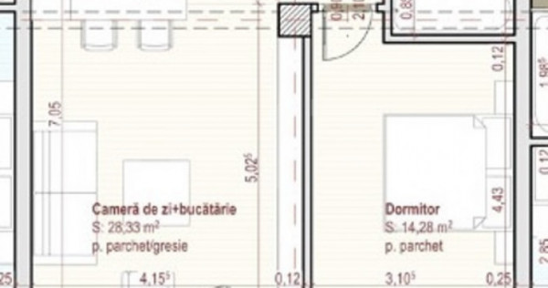 Apartament 2 camere, 50 mp + balcon 5 mp,bloc NZEB, etaj 2/3