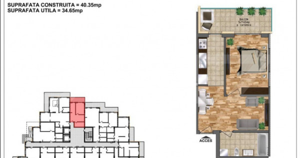 Garsoniera de v&acirc;nzare &ndash; bloc nou, zona Aurel Vlaicu 34 mp
