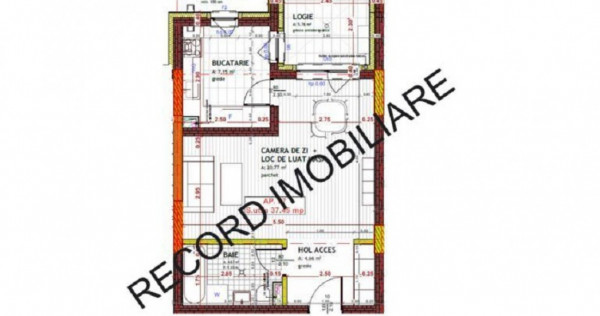 Apartament 1 camera 37 mp, logie 6 mp, lift Floresti