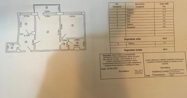 Apartament 2 camere, Micro 17,etaj 1,liber,nemobilat