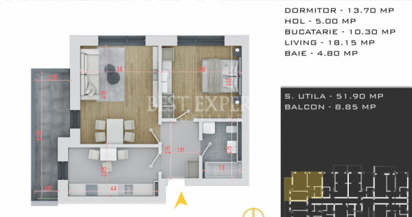 2 Camere Direct Dezvoltator Incalzire Pardoseala Parcare Bon