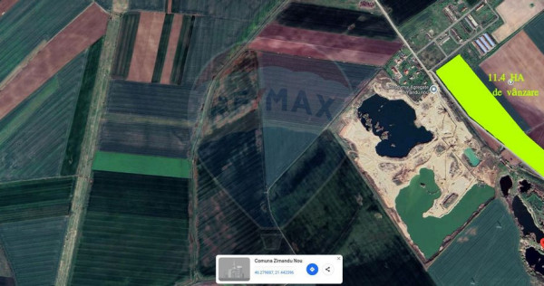 Teren de vânzare 113,931 mp, pretabil balastieră în Zi...