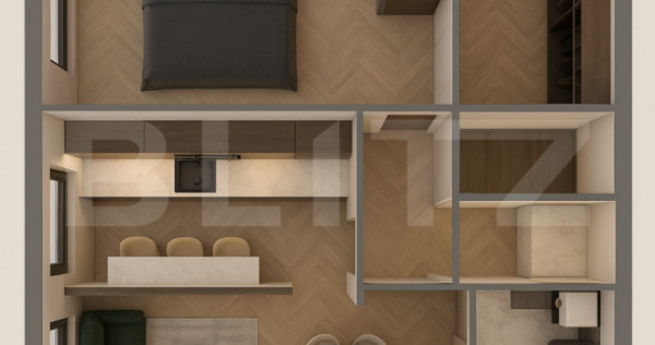 Apartamente moderne cu 2 camere, balcon si dressing - bloc n