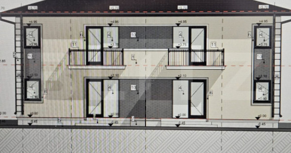 Duplex de vanzare, 105 mp, zona Tudor Neculai