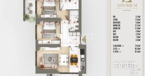 3 camere decomandate - Incalzire in Pardoseala/3 min STB