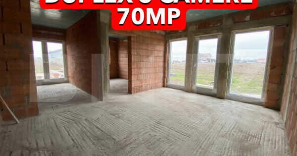 Duplex 3 camere, 70 mp utili, teren 284 mp, Mosnita Noua-Urs